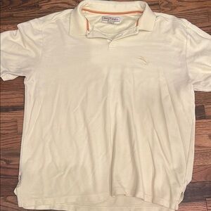 Tommy Bahama Cream Polo Shirt Soft Cotton Blend
